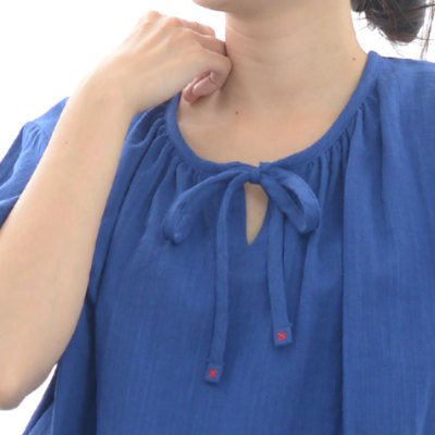 【新品未使用タグ付】パジャマ工房　半袖パジャマ　国産上質綿　二重ガーゼ　ココア レディース パジャマ 半袖 かぶり 綿100％二重ガーゼ(ダブル