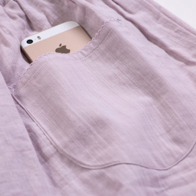 レディース リラックスパンツ 七分丈 綿100％二重ガーゼ(ダブルガーゼ