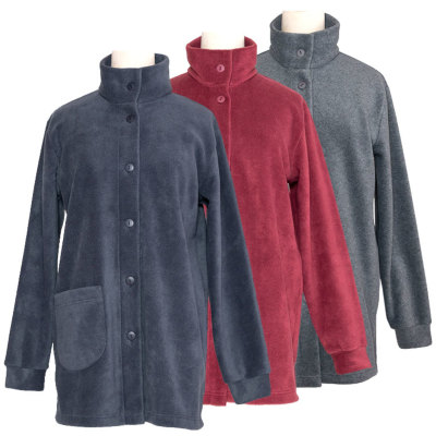 レディース パジャマ 長袖 前開き タートルネック 中厚フリース 0923